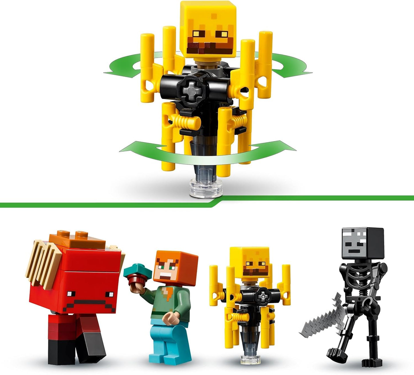 LEGO Minecraft The Nether Lava Battle Building Toy Set with an Alex Figure