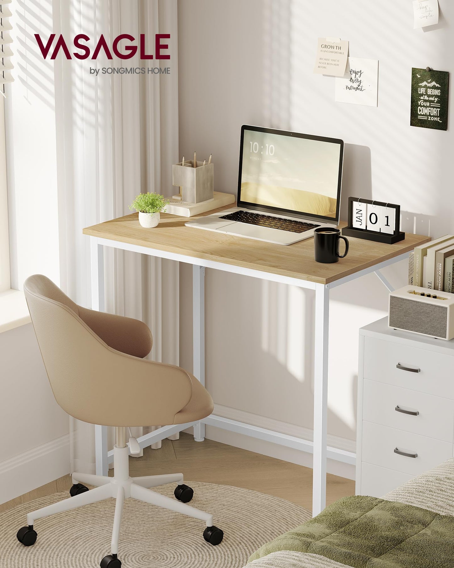 VASAGLE Computer Desk, Writing Desk, Small Office Table