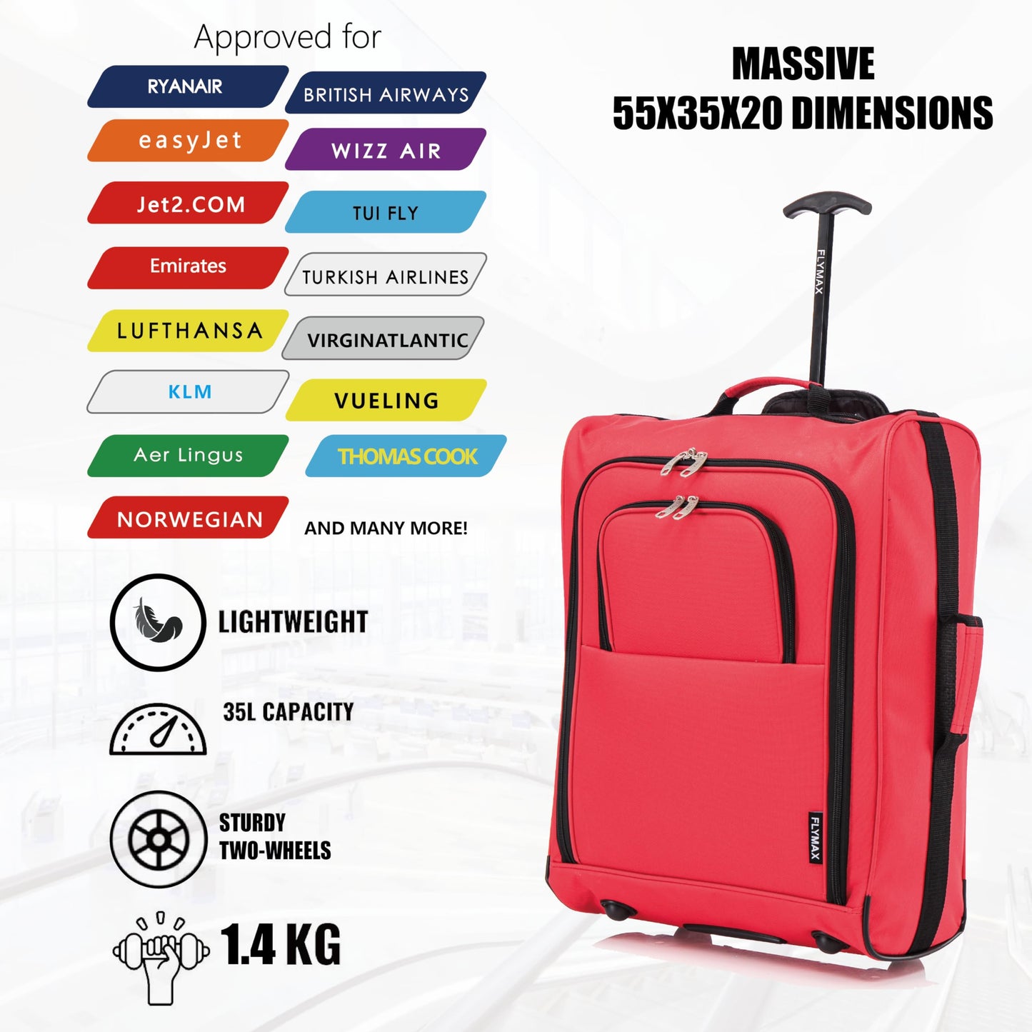 56x45x25 Easyjet Cabin Bag Hand Luggage Approved Cabin Case