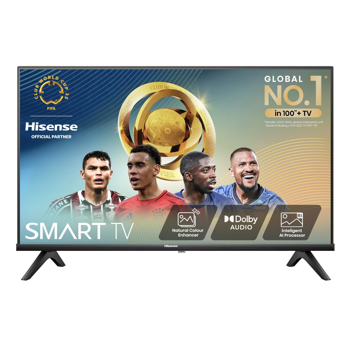 Hisense 43 Inch 4K Smart TV 43E6NTUK - Dolby Vision, Game Mode PLUS with 60Hz VRR ALLM, Smooth Motion, AI Sports Mode, Vidaa OS with Freely, Youtube, Netflix and Disney+ & Now TV (2024 Model)