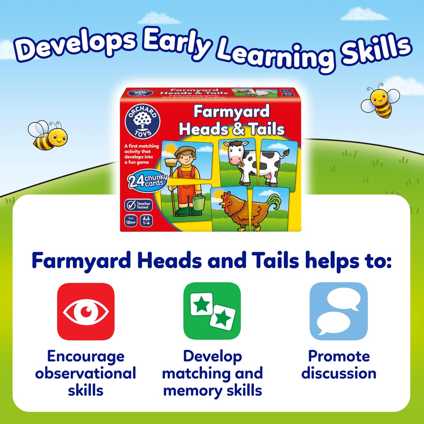 Orchard Toys Farmyard Heads and Tails Game