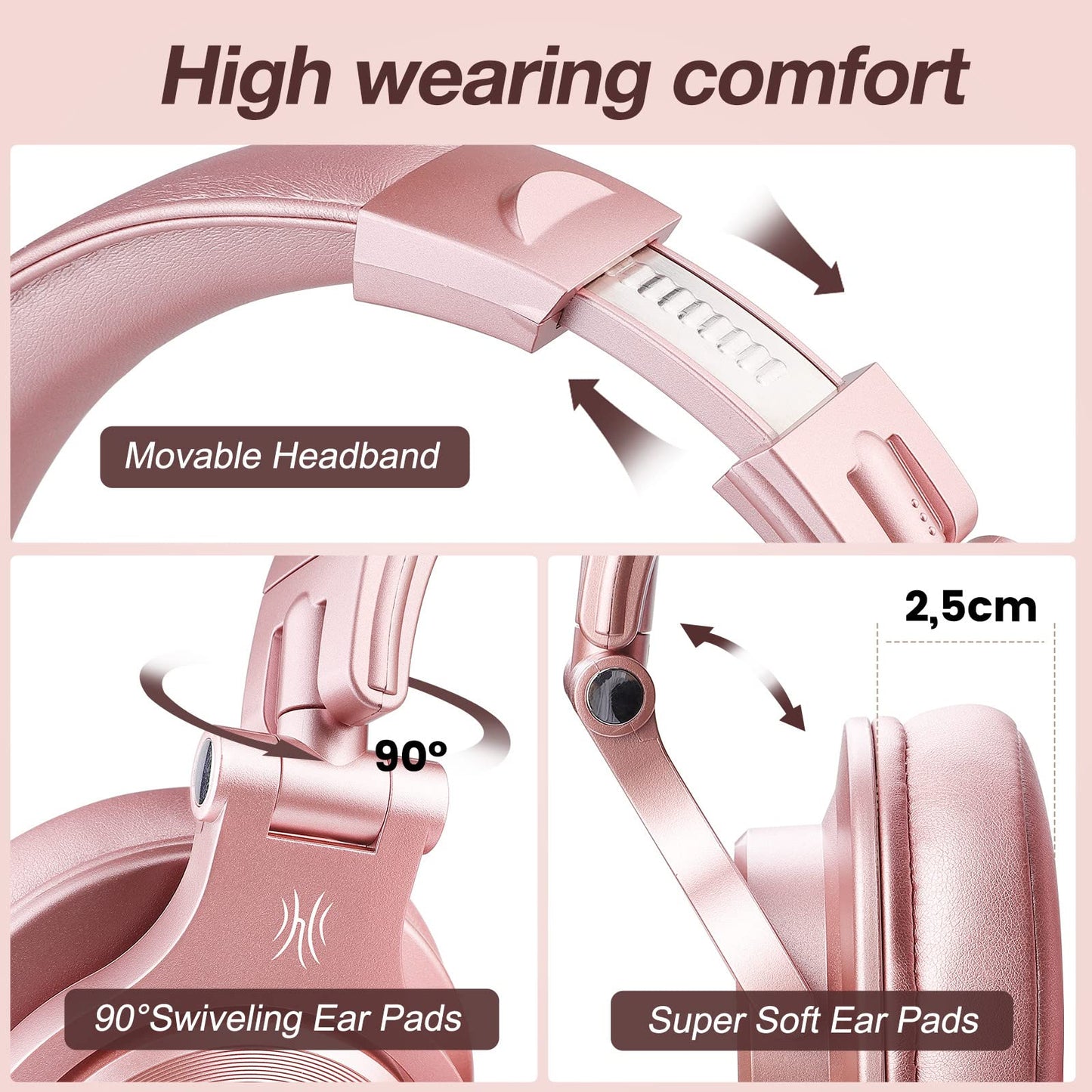 OneOdio A70 Bluetooth Headphones Over Ear, 72 Hrs Playtime, Monitor Level Stereo Sound Quality, Foldable Wireless&Wired DJ Headphone, Professional Studio Headphones for DJ/TV/PC/Phone
