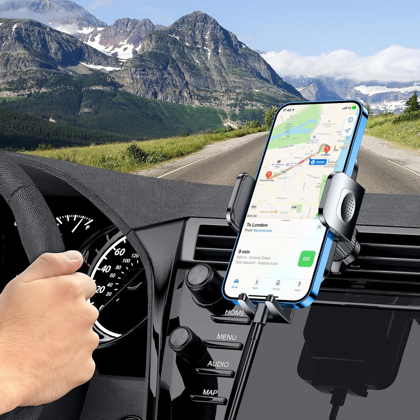 Blukar Car Phone Holder, Air Vent Car Phone Mount Cradle 360° Rotation