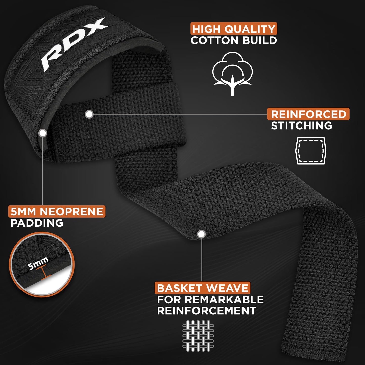 RDX Weight Lifting Straps Deadlifting Powerlifting