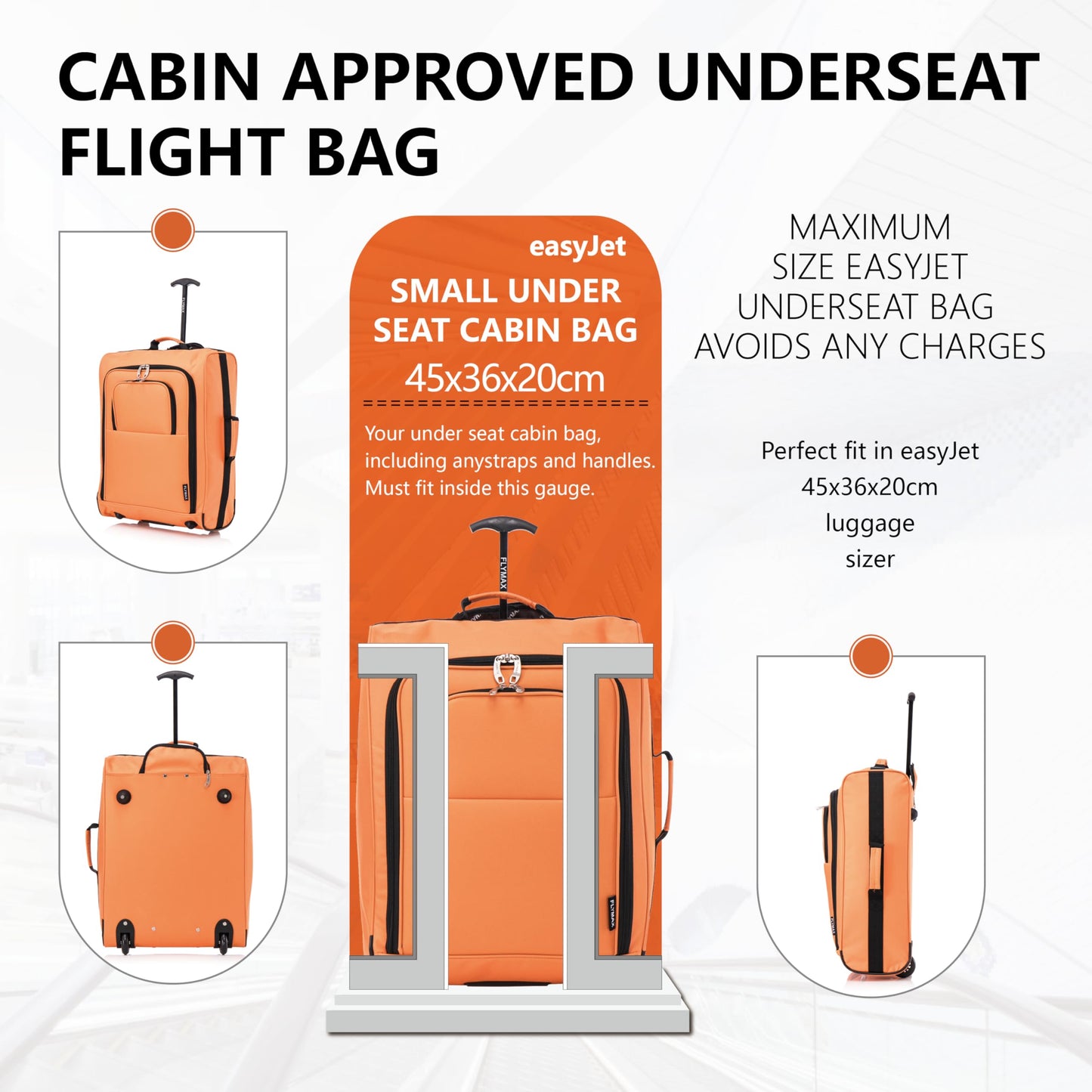 56x45x25 Easyjet Cabin Bag Hand Luggage Approved Cabin Case