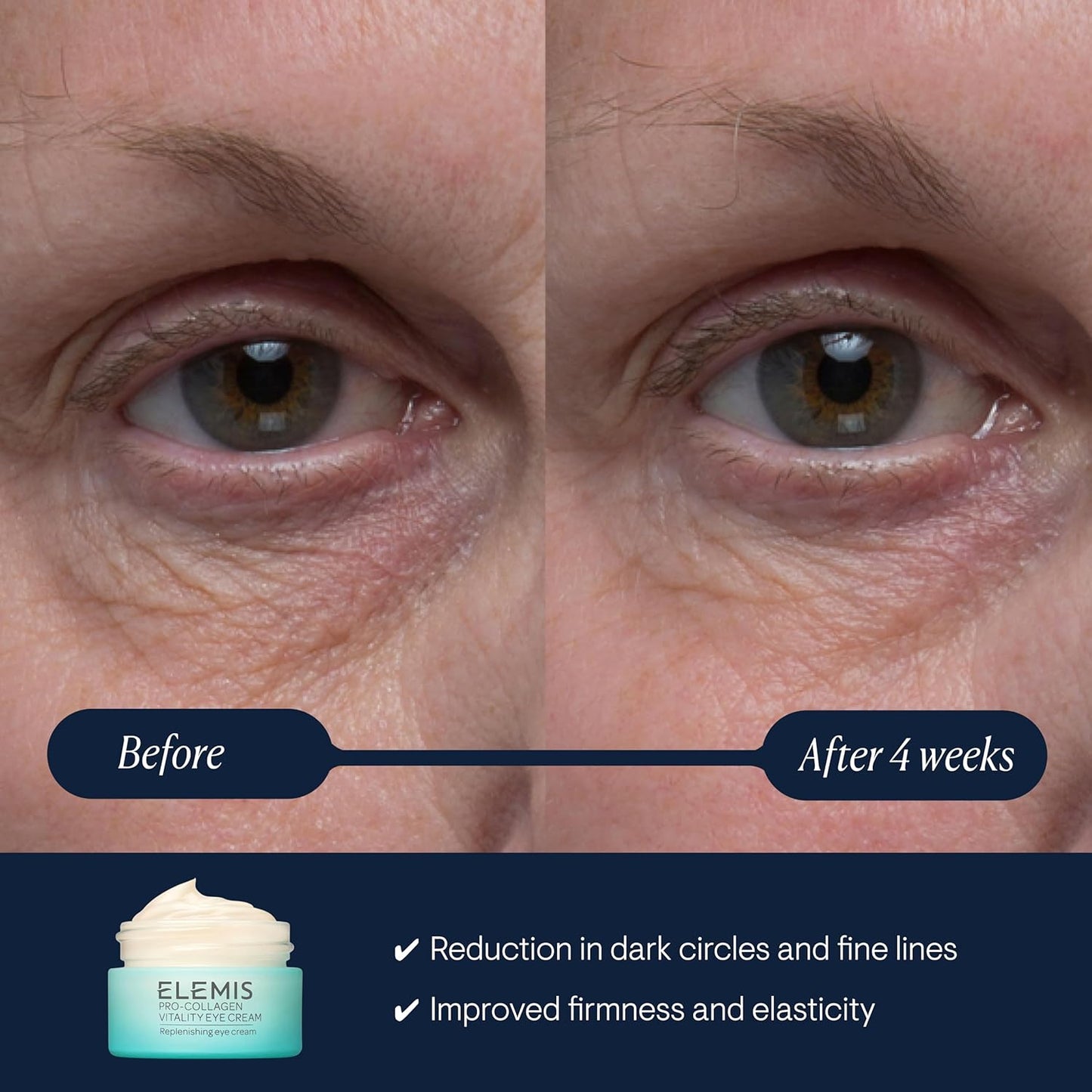 ELEMIS Pro-Collagen Vitality Eye Cream 15ml – Anti-Aging Eye Treatment for Fine Lines, Wrinkles & Puffiness – Hydrating, Firming Formula – Clear