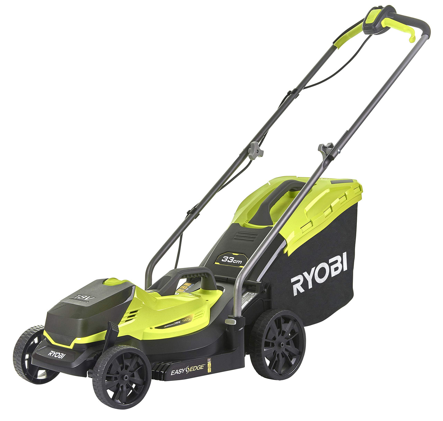 Ryobi 18V ONE+ Cordless Lawnmower and Grass Trimmer Kit (1 x 4.0Ah), Green