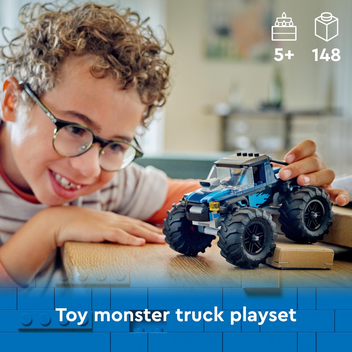 LEGO City Blue Monster Truck Toy for 5 Plus Year Old Boys & Girls