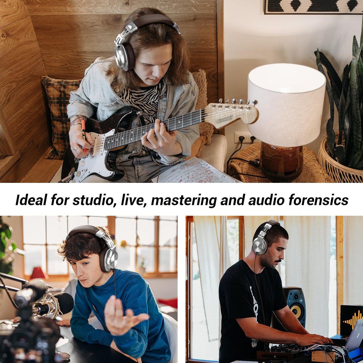 OneOdio A70 Bluetooth Headphones Over Ear, 72 Hrs Playtime, Monitor Level Stereo Sound Quality, Foldable Wireless&Wired DJ Headphone, Professional Studio Headphones for DJ/TV/PC/Phone