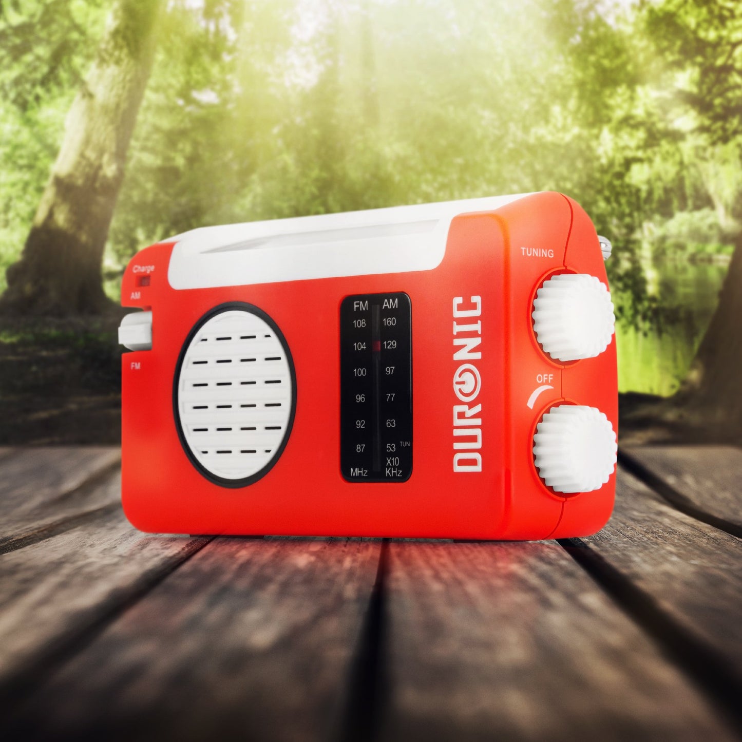 Duronic Solar Radio, HYBRID, Wind Up Manual Hand Crank Self-Powered Emergency Dynamo AM/FM Radio, USB Phone Charger, Small & Portable with Rechargeable Battery for Outdoor Weather Camping, Hiking