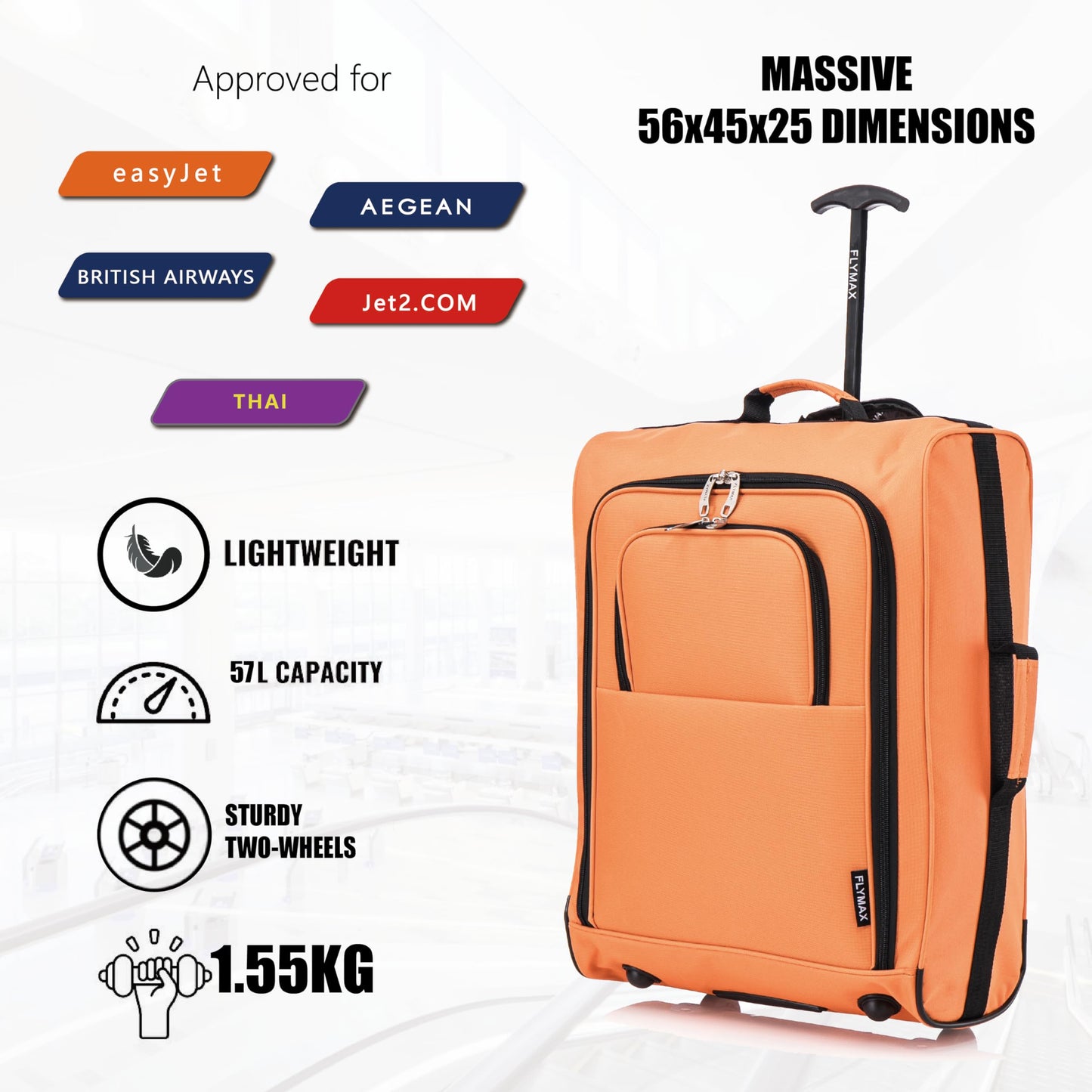 56x45x25 Easyjet Cabin Bag Hand Luggage Approved Cabin Case