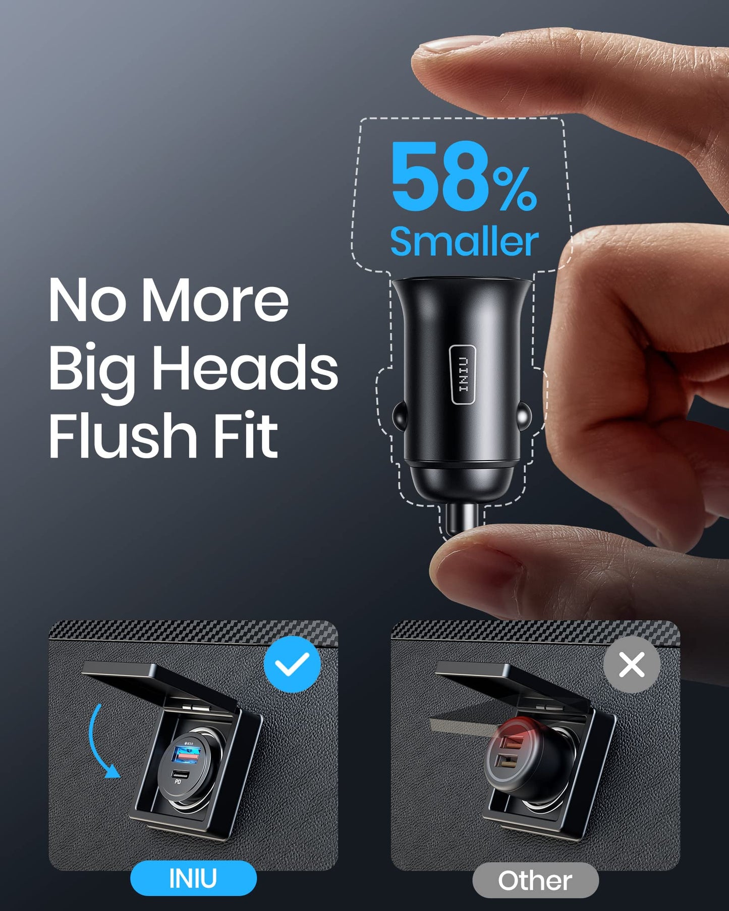 INIU Car Charger, Cigarette Lighter USB Charger