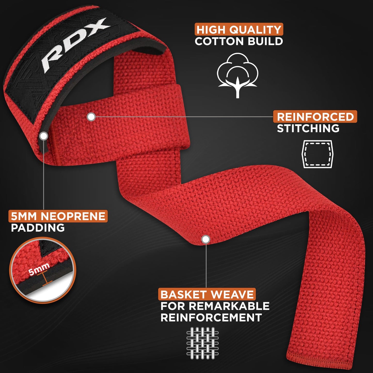 RDX Weight Lifting Straps Deadlifting Powerlifting