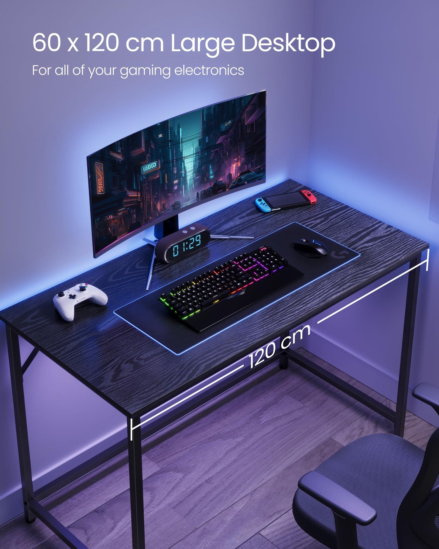 VASAGLE Computer Desk, Writing Desk, Small Office Table