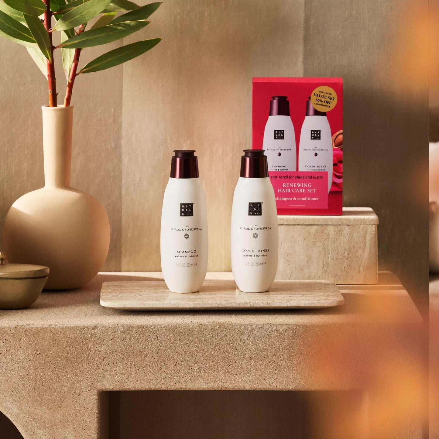 RITUALS The Ritual of Sakura Hair Care Pack - Nourishing Shampoo and Conditioner Gift Set with Wheat Protein, Chia Seeds, Rice and Macadamia Oil - Value Pack 2 x 250ml