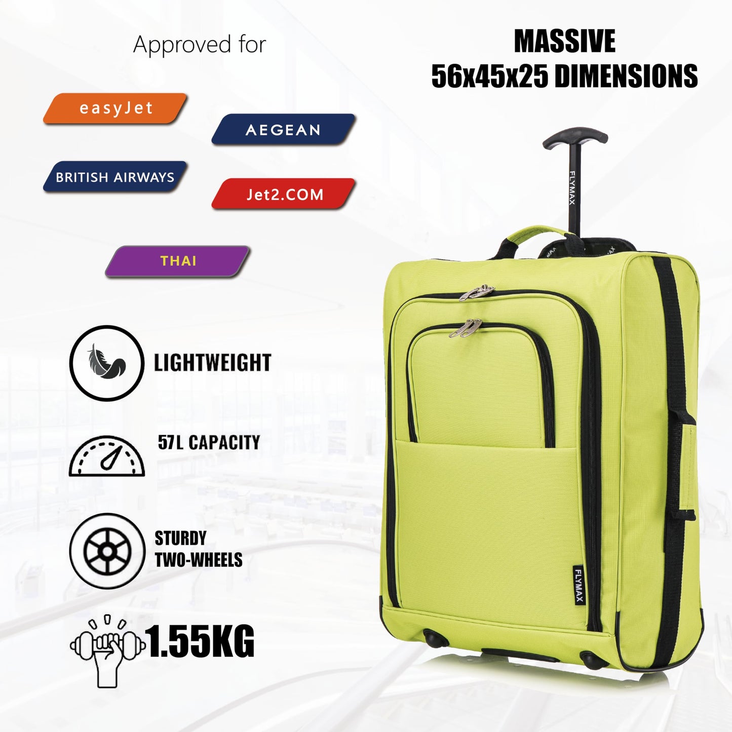 56x45x25 Easyjet Cabin Bag Hand Luggage Approved Cabin Case