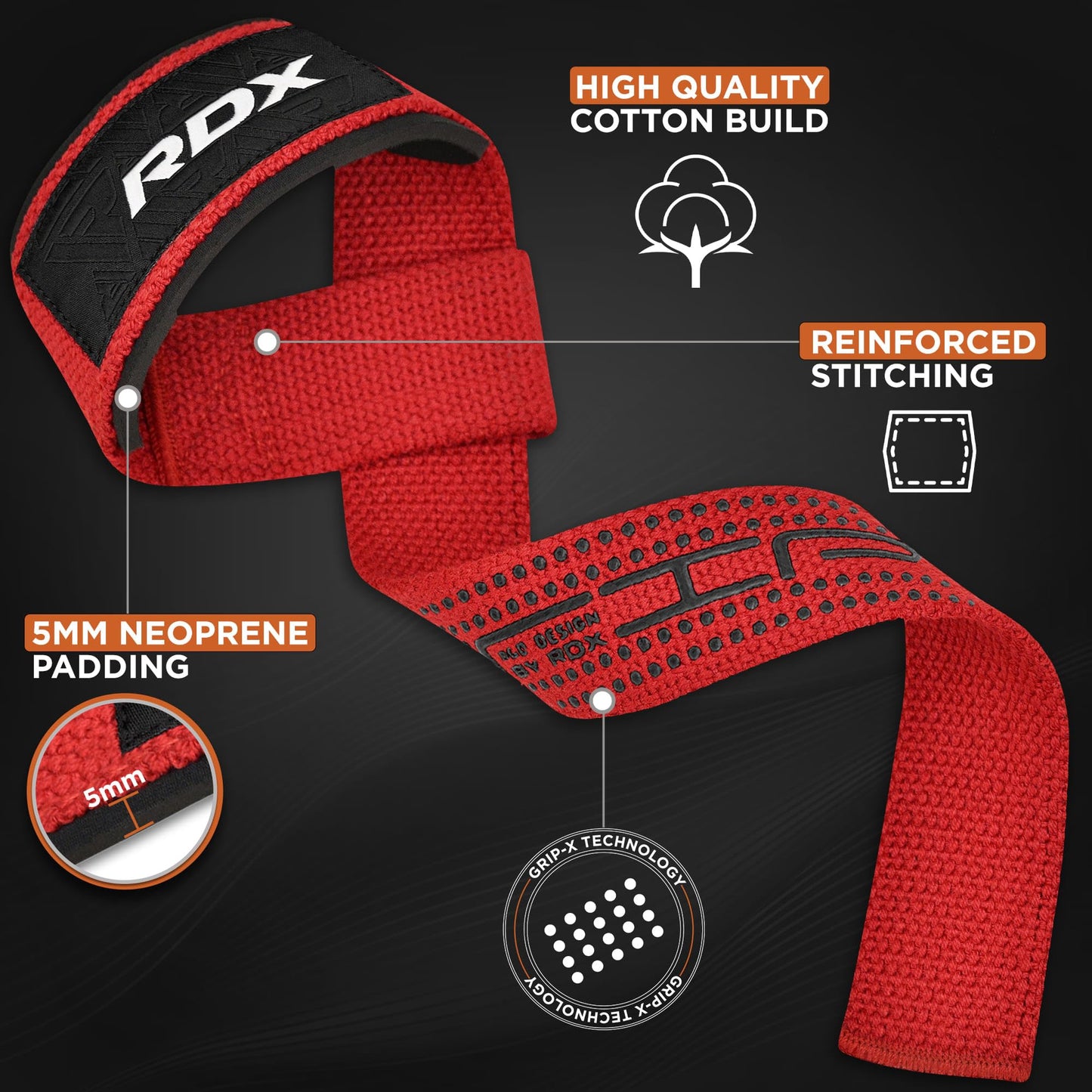 RDX Weight Lifting Straps Deadlifting Powerlifting