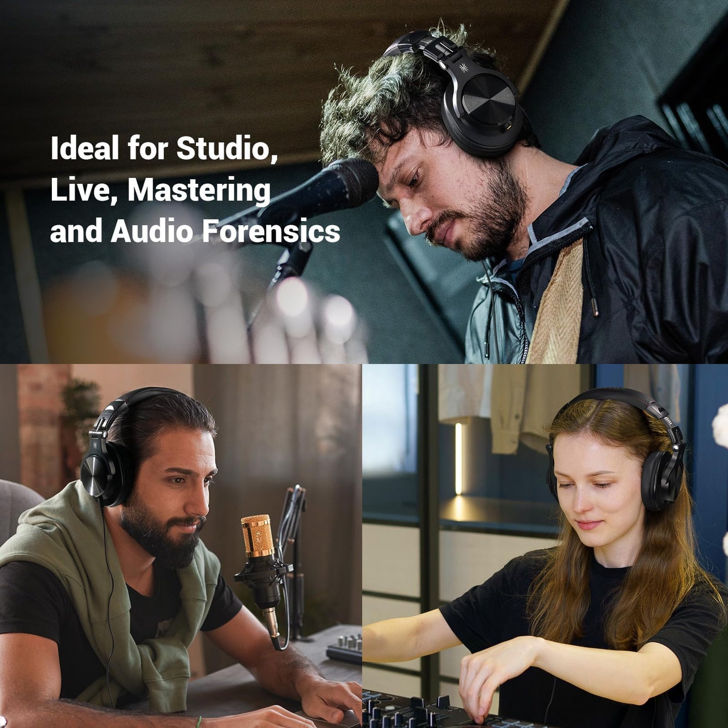 OneOdio A70 Bluetooth Headphones Over Ear, 72 Hrs Playtime, Monitor Level Stereo Sound Quality, Foldable Wireless&Wired DJ Headphone, Professional Studio Headphones for DJ/TV/PC/Phone