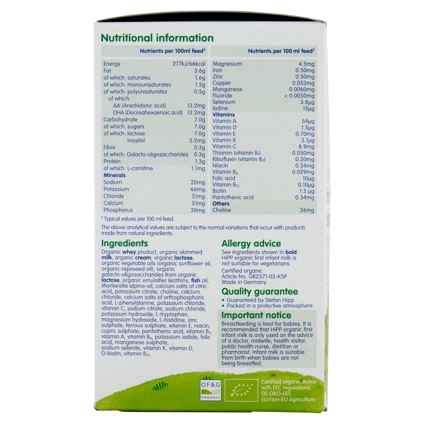 HiPP Organic 1 First Milk Ready To Feed 200ml (pack of 6)