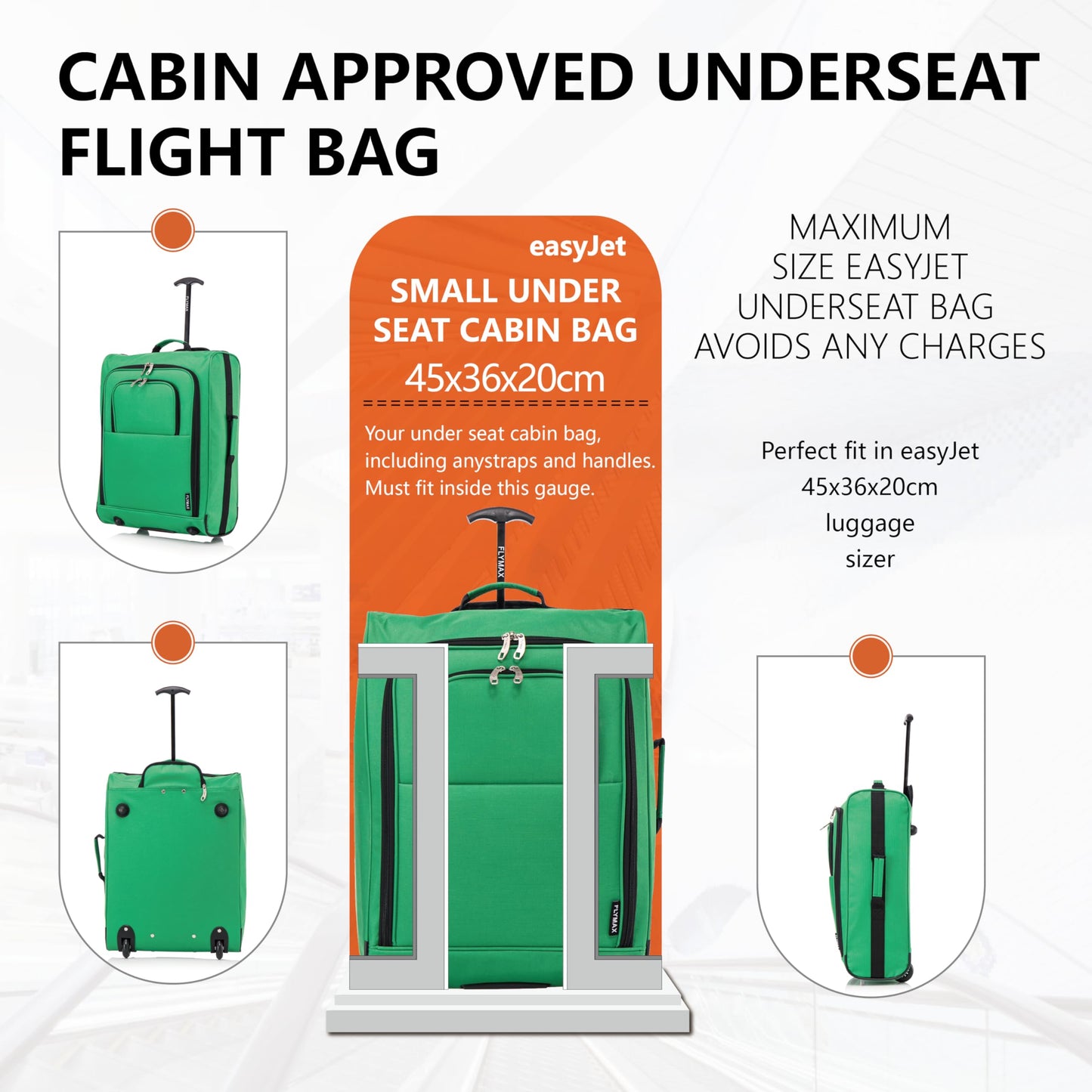 56x45x25 Easyjet Cabin Bag Hand Luggage Approved Cabin Case