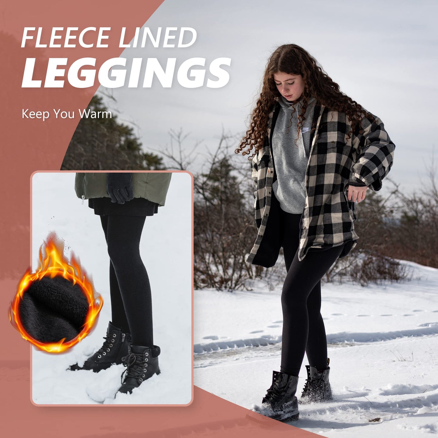 SINOPHANT Fleece Lined Leggings for Women