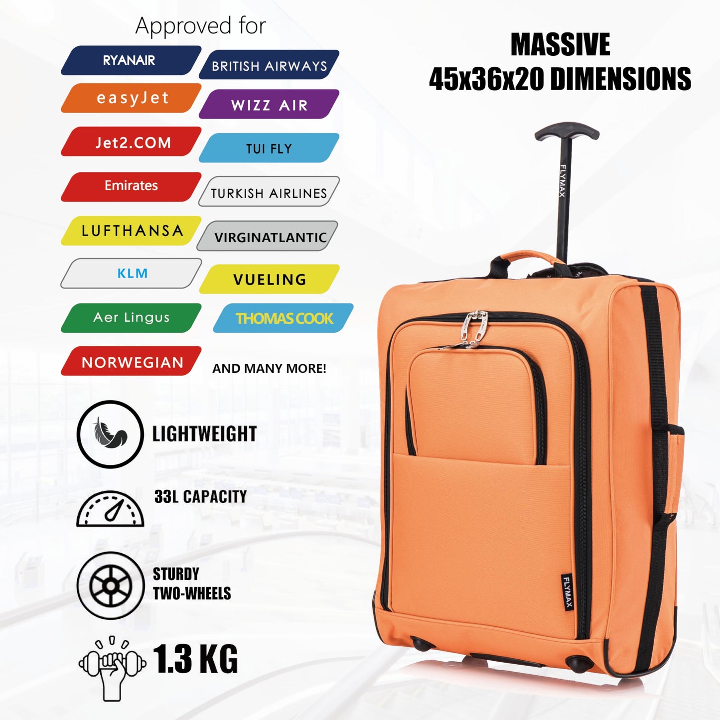 56x45x25 Easyjet Cabin Bag Hand Luggage Approved Cabin Case