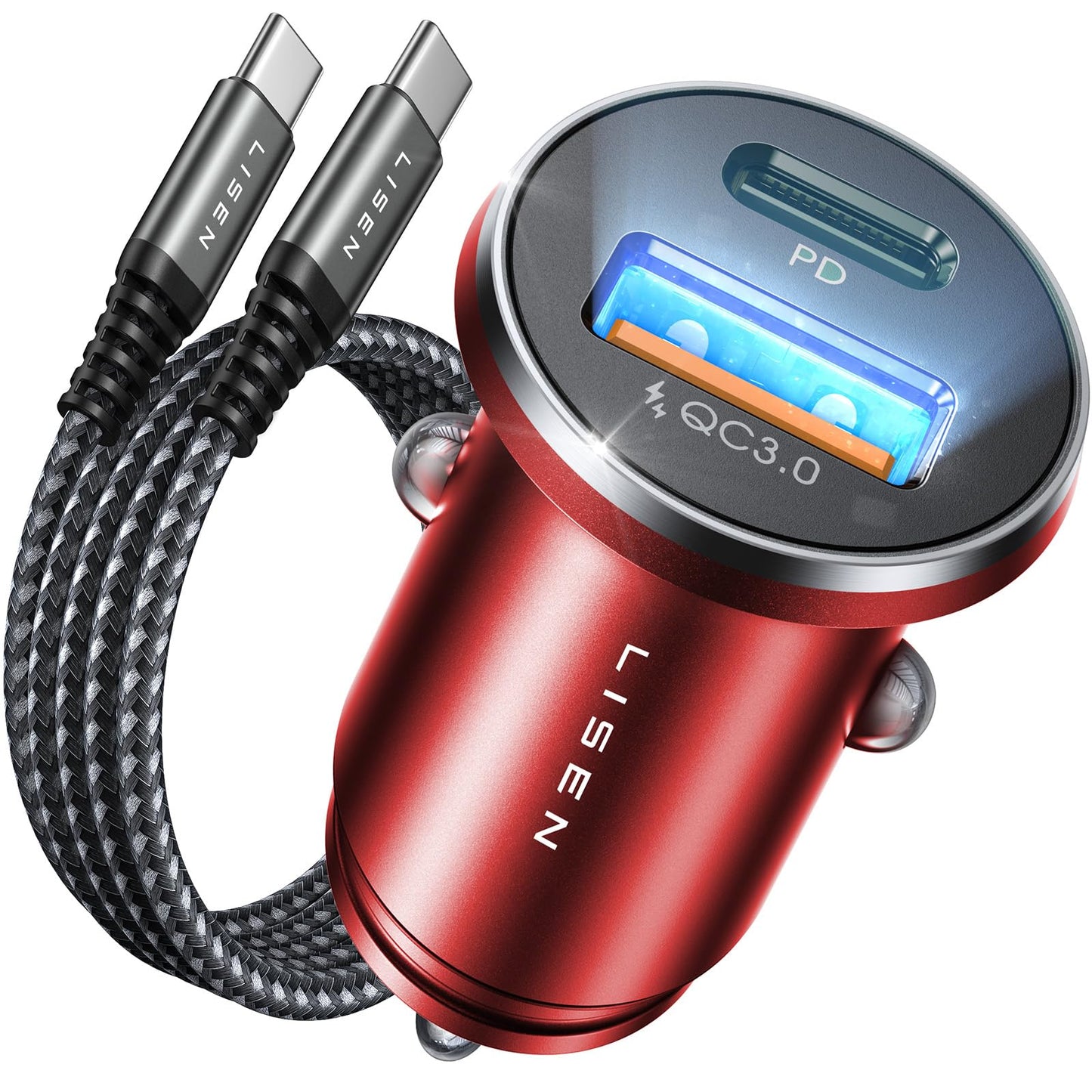 LISEN Car Charger Adapter USB C 54W 12V USB Socket