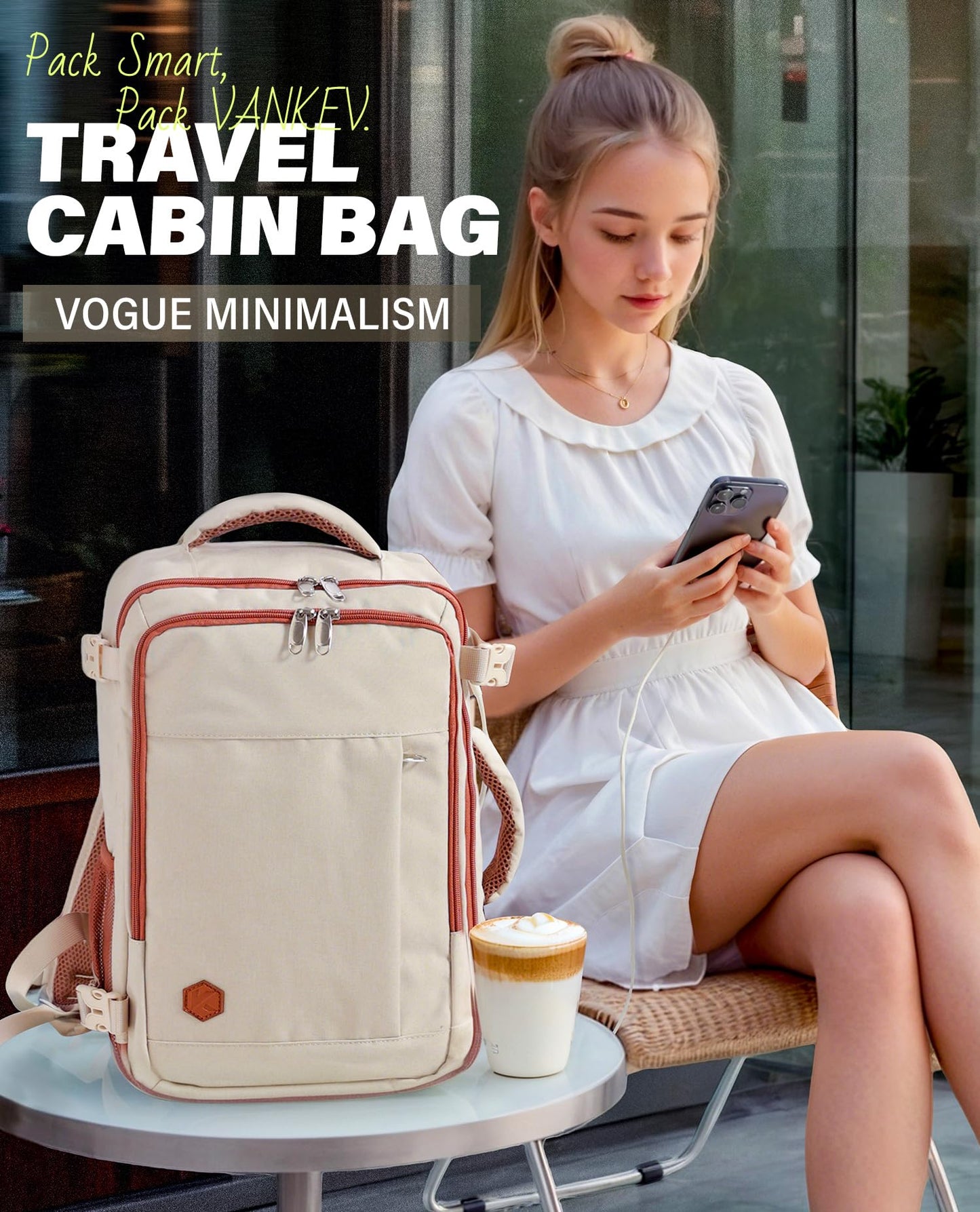 VANKEV Ryanair Cabin Bag 40x20x25 Underseat 20L