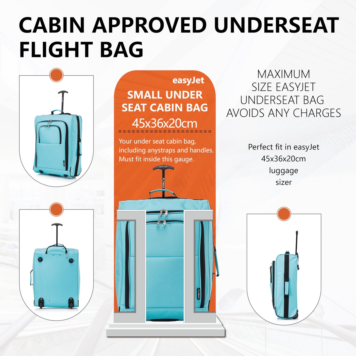 56x45x25 Easyjet Cabin Bag Hand Luggage Approved Cabin Case