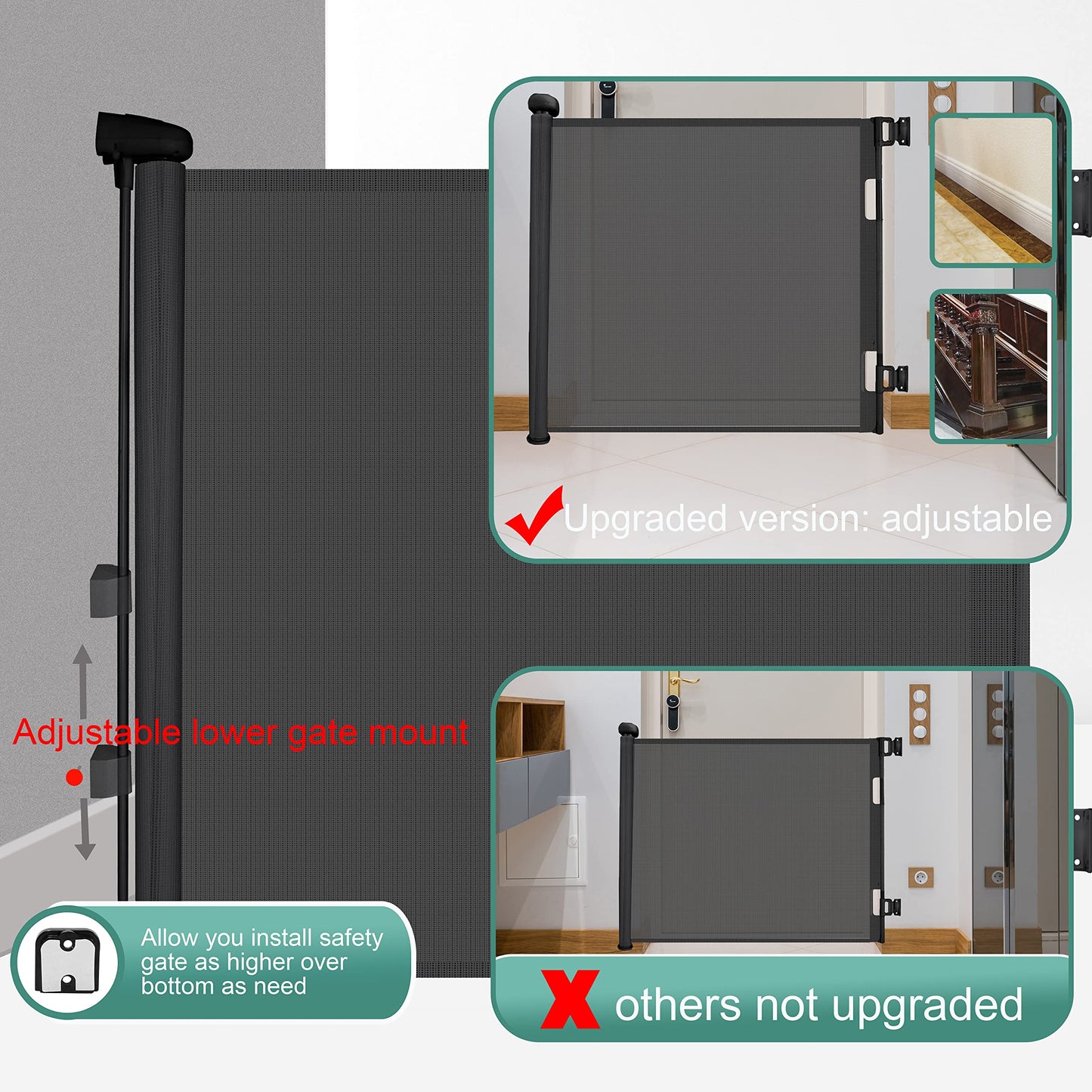 Retractable Stair Gate, Upgraded Stair Gates