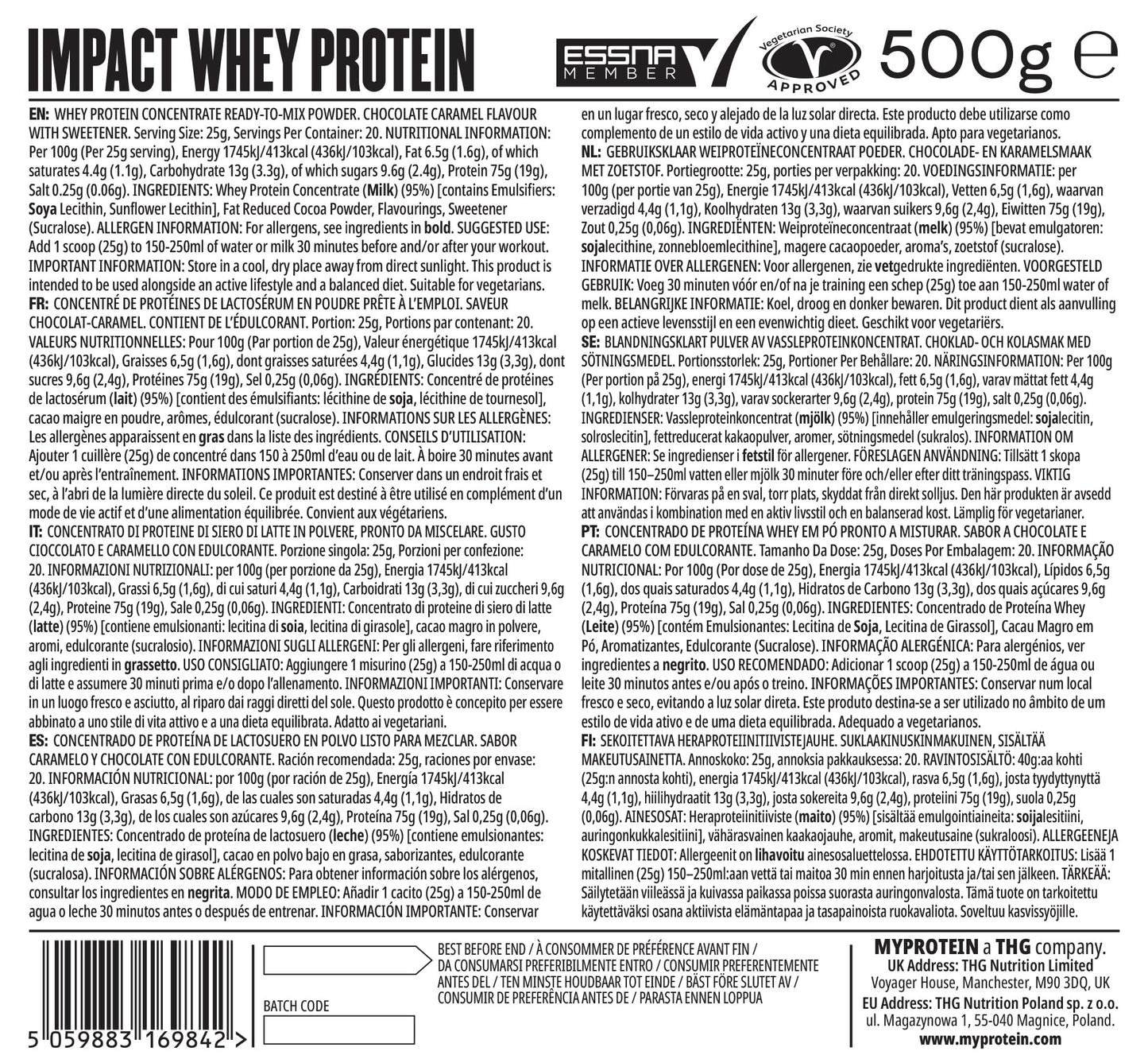 Myprotein Impact Whey Protein - Vanilla 1KG