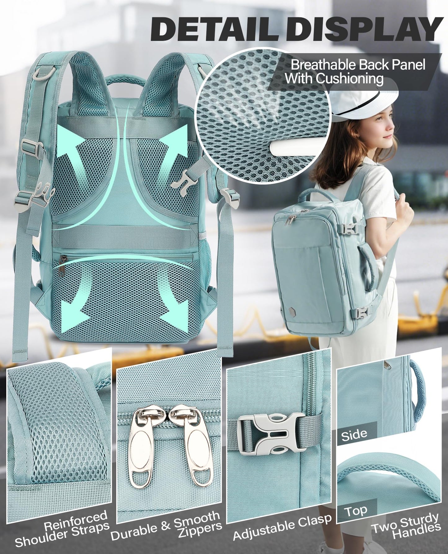 VANKEV Ryanair Cabin Bag 40x20x25 Underseat 20L