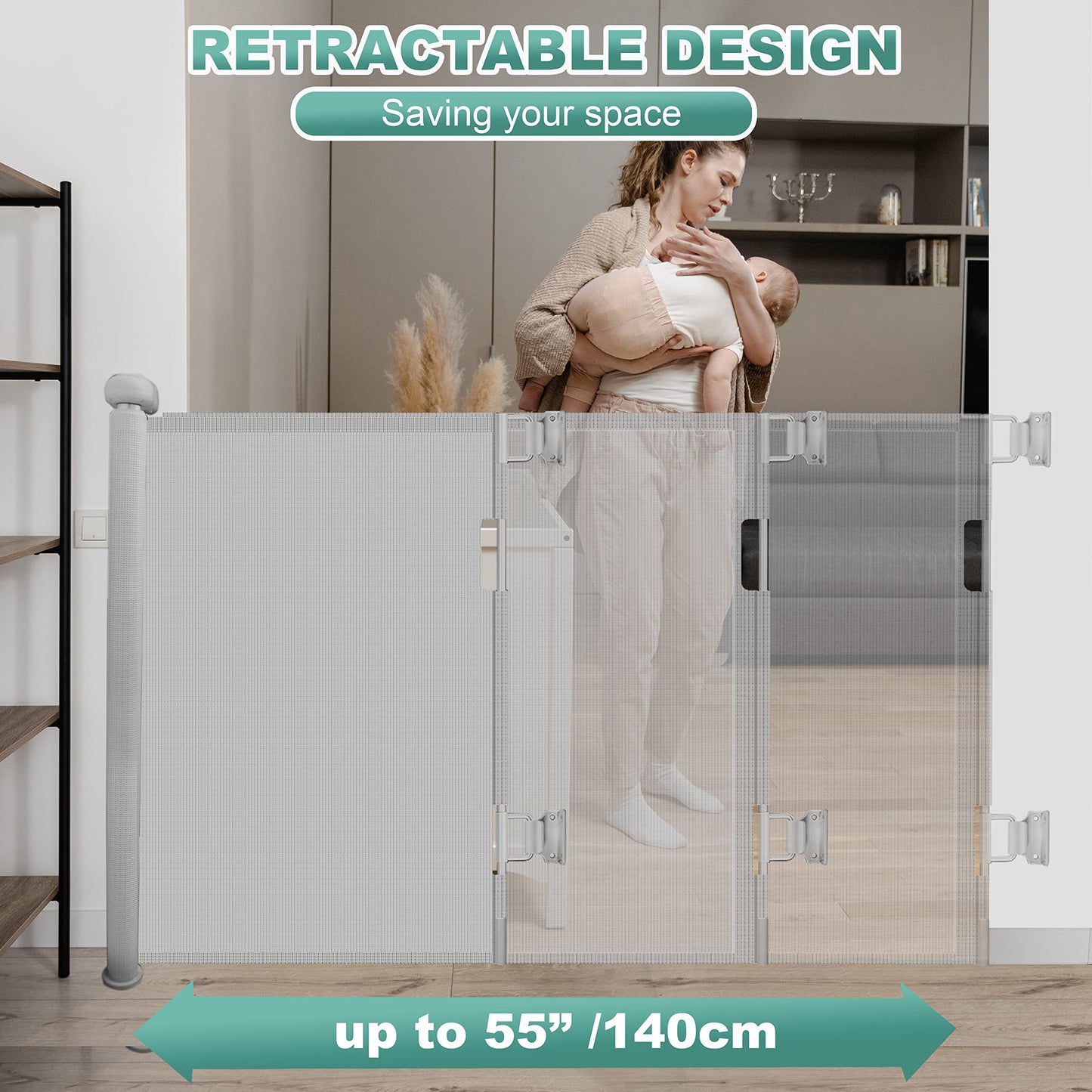 Retractable Stair Gate, Upgraded Stair Gates
