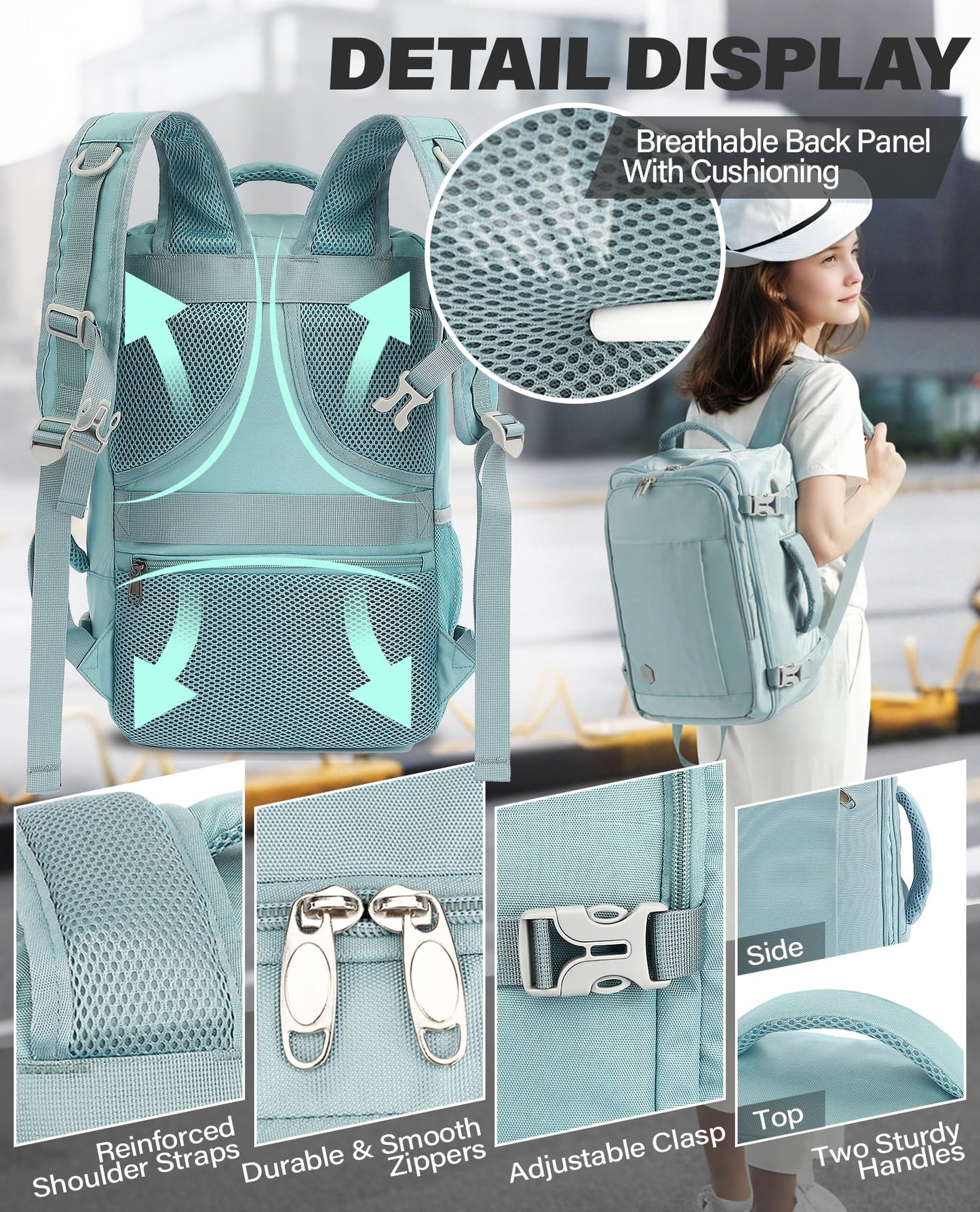 VANKEV Ryanair Cabin Bag 40x20x25 Underseat 20L