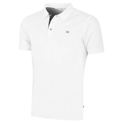 Calvin Klein Mens 2025 Campus 3 Button Ribbed Collar Golf Polo Shirt