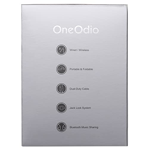 OneOdio A70 Bluetooth Headphones Over Ear, 72 Hrs Playtime, Monitor Level Stereo Sound Quality, Foldable Wireless＆Wired DJ Headphone, Professional Studio Headphones for DJ/TV/PC/Phone