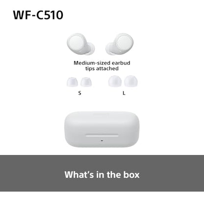 Sony WF-C510 Truly Wireless Earbuds – Small, Light, Bluetooth In Ear Headphones with Multipoint Connection, Ambient Sound, IPX4 Rating, Spotify Tap, Quick Charge, 22 HR Battery, iOS & Android - White