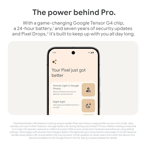 Google Pixel 9 Pro - Unlocked Android Smartphone with Gemini, Triple Rear Camera System, 24-Hour Battery, and 6.3" Super Actua Display - Hazel, 128GB