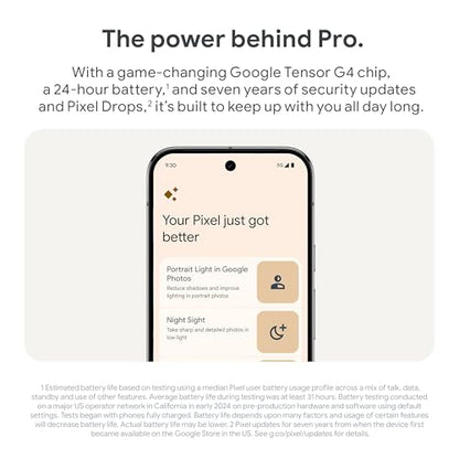 Google Pixel 9 Pro - Unlocked Android Smartphone with Gemini, Triple Rear Camera System, 24-Hour Battery, and 6.3" Super Actua Display - Hazel, 128GB