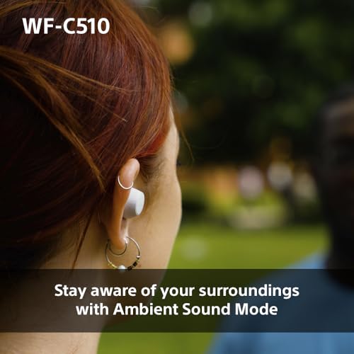 Sony WF-C510 Truly Wireless Earbuds – Small, Light, Bluetooth In Ear Headphones with Multipoint Connection, Ambient Sound, IPX4 Rating, Spotify Tap, Quick Charge, 22 HR Battery, iOS & Android - White