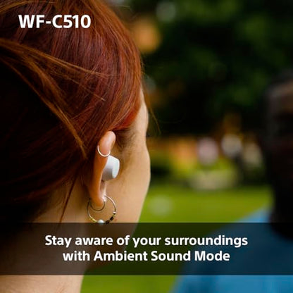 Sony WF-C510 Truly Wireless Earbuds – Small, Light, Bluetooth In Ear Headphones with Multipoint Connection, Ambient Sound, IPX4 Rating, Spotify Tap, Quick Charge, 22 HR Battery, iOS & Android - White