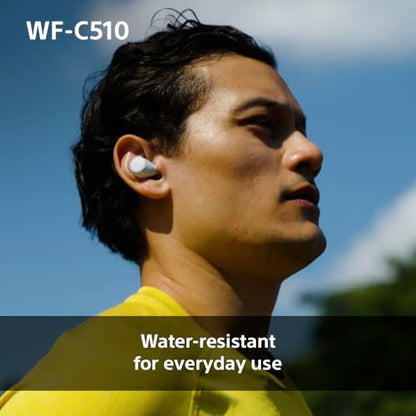 Sony WF-C510 Truly Wireless Earbuds – Small, Light, Bluetooth In Ear Headphones with Multipoint Connection, Ambient Sound, IPX4 Rating, Spotify Tap, Quick Charge, 22 HR Battery, iOS & Android - White