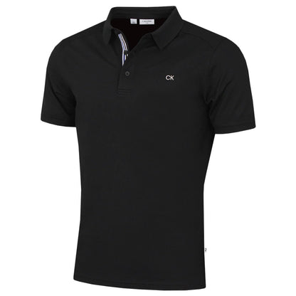 Calvin Klein Mens 2025 Campus 3 Button Ribbed Collar Golf Polo Shirt
