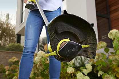 Ryobi 18V ONE+ Cordless Lawnmower and Grass Trimmer Kit (1 x 4.0Ah), Green