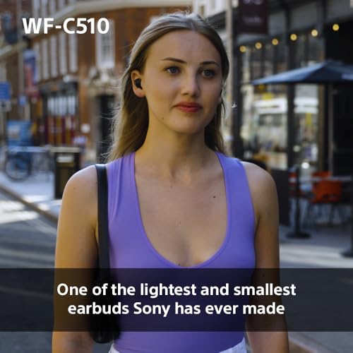 Sony WF-C510 Truly Wireless Earbuds – Small, Light, Bluetooth In Ear Headphones with Multipoint Connection, Ambient Sound, IPX4 Rating, Spotify Tap, Quick Charge, 22 HR Battery, iOS & Android - White