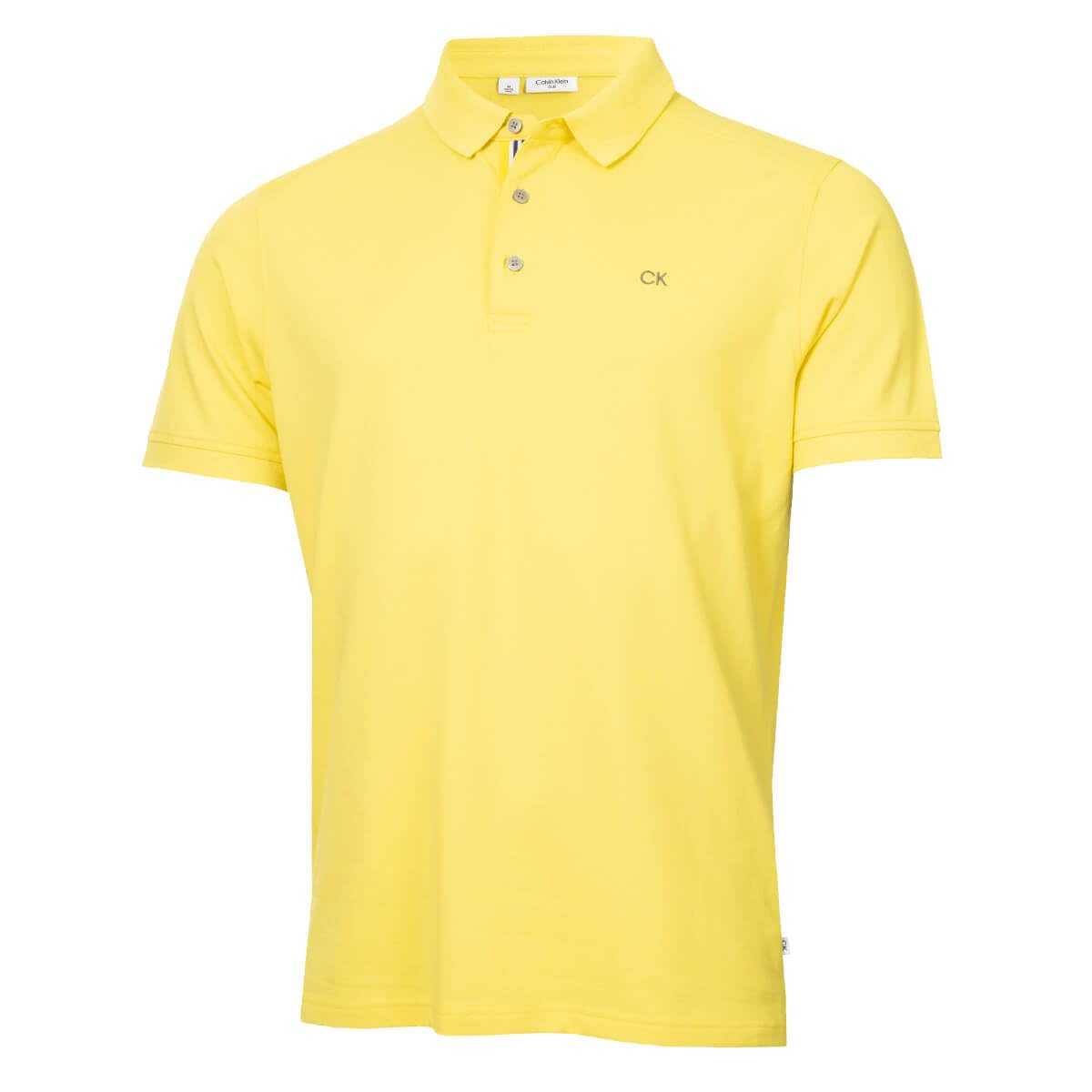 Calvin Klein Mens 2025 Campus 3 Button Ribbed Collar Golf Polo Shirt