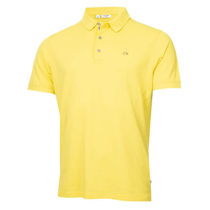 Calvin Klein Mens 2025 Campus 3 Button Ribbed Collar Golf Polo Shirt