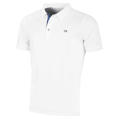 Calvin Klein Mens 2025 Campus 3 Button Ribbed Collar Golf Polo Shirt