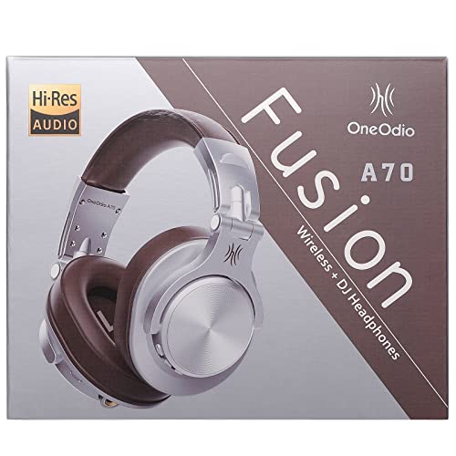 OneOdio A70 Bluetooth Headphones Over Ear, 72 Hrs Playtime, Monitor Level Stereo Sound Quality, Foldable Wireless＆Wired DJ Headphone, Professional Studio Headphones for DJ/TV/PC/Phone