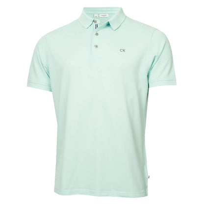 Calvin Klein Mens 2025 Campus 3 Button Ribbed Collar Golf Polo Shirt